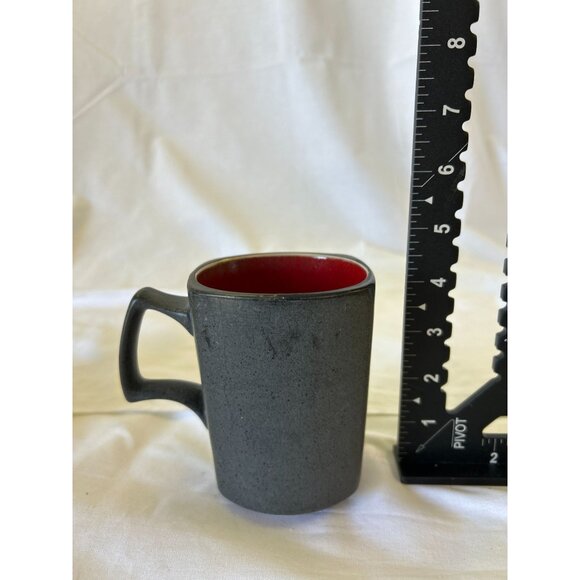 Gray & Red Ceramic Mug 12 Oz Modern Coffee Cup - Picture 2 of 2